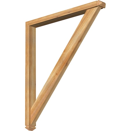 Traditional Arts And Crafts Rough Sawn Bracket W/ Offset Brace, Western Red Cedar, 4W X 38D X 44H